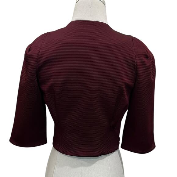 Zac Posen Evening Short Sleeve Tailored Crop Jacket - Picture 3 of 7